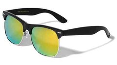 Retro Vintage Mirror Lens Polarized Sunglasses Mens Half Metal Frame Sunglasses