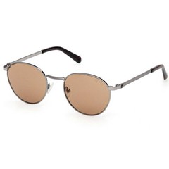 Guess Men’s Sunglasses Shiny Gunmetal Metal Oval Full Rim Frame GU00272 5108E