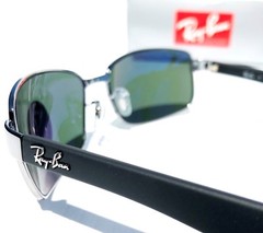 NEW* Ray Ban Gunmetal & Black w POLARIZED GREEN G15 Lens Sunglass RB 3478 004