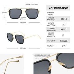 High Quality Iron Man Tony Stark Fishing Sunglasses Square Outdoor Sport Fishin