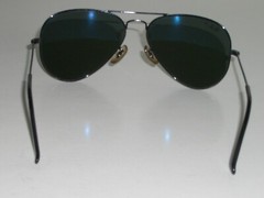 58[]14mm RAY BAN RB3025 002/58 3P SHINY BLACK POLARIZED AVIATOR SUNGLASSES MINT