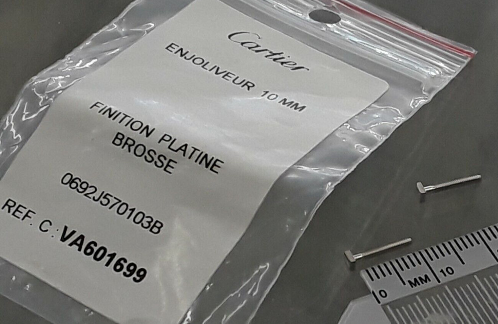 1 pair Cartier Enjoliveur 10 mm Finition Platine Brosse Silver screws Eyeglasses