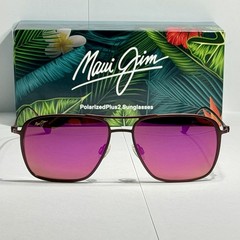 MAUI JIM Beaches Titanium Sunglasses P541-07M Matte Burgundy/Maui Sunrise NEW