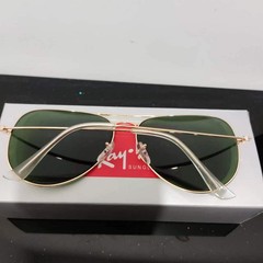 RAY-BAN RB3026, aviator sunglasses , Gold Frame/Large 62mm blackish green Lens