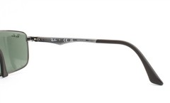 Ray-Ban Sunglasses RB 3498 004/71 Gunmetal Dark Silver Green Tinted 64mm w/case
