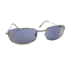 Dark Gunmetal Rectangle Sunglasses Gray Lens 140 Designer Fashion Men Women