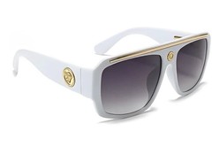 Men’s Sunglasses Fashion Dark Black Lens Brown White Thick Frame Designer Hot