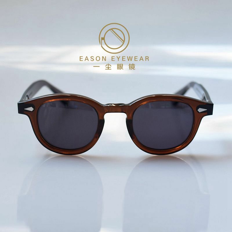Vintage gray polarized sunglasses mens johnny depp brown acetate glasses UV400