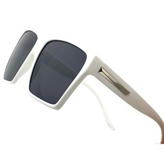 Square Frame Sunglasses White Fashion Modern Designer Eyewear Women Men Outdoor