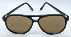 Vintage Black Top Bar Large Frame Sunglasses Amber/Brown Lens, UV protect. China
