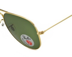 Ray-Ban Sunglasses RB3025 Aviator Classic 58mm Gold Frame Polarized Green Lens