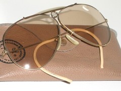 62mm VINTAGE B&L RAY-BAN 12K GF BROWN CHANGEABLES SHOOTING AVIATOR SUNGLASSES