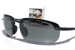 NEW Maui Jim HOOKIPA ULTRA Matte Black POLARIZED Grey Lens Sunglass 676-02