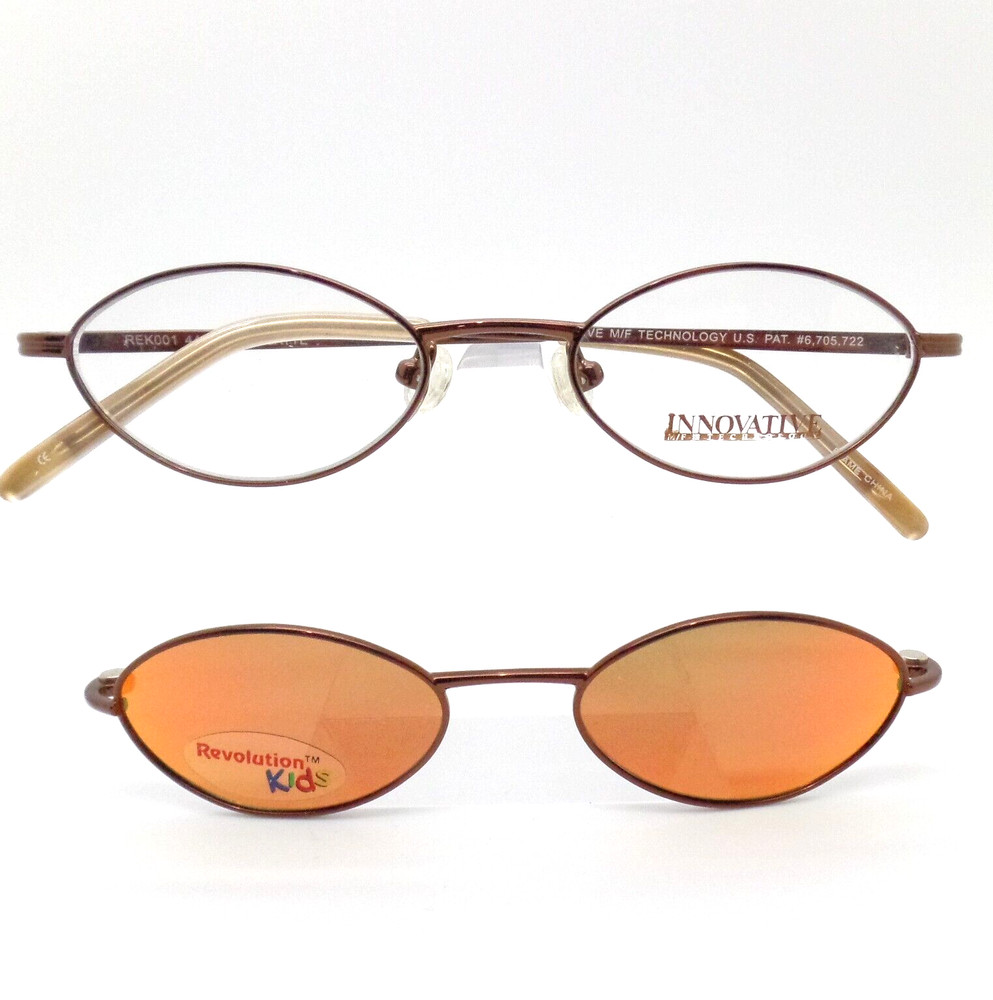 Revolution Innovative Kids Clip On REK001 Latte Orange Mirror 44mm New Authentic