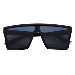 EDGE – Flat Top Rimless Rectangle Sunglasses Gloss Black Dark Smoke Tint