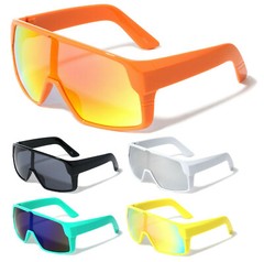 OVERSIZED FUTURISTIC ONE PIECE WRAP AROUND SHIELD LENS SUNGLASSES OUTDOOR BEACH