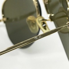 RAY BAN Ray Ban RB3214 RIMLESS AVIATOR sunglasses teardrop gold 59 14 Used men s