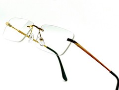 Mens Sunglasses Hip Hop SQUARE Frame Quavo Migos Rimless Clear Lens Gold Shades