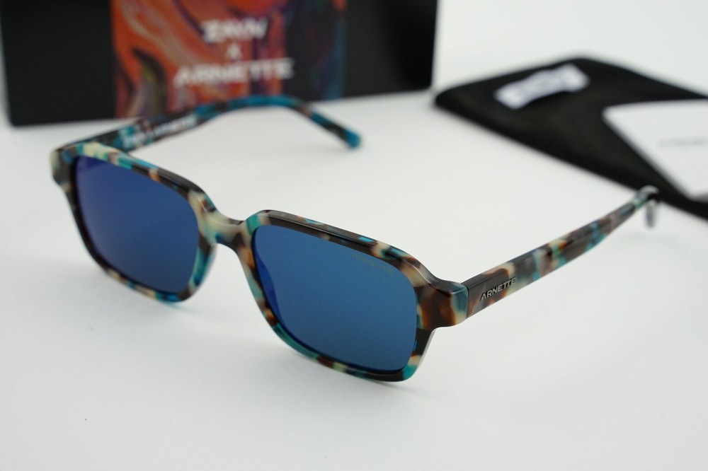 NIB! Zayn x Arnette AN4303-1236/25 54-17-140 3N Mineral Tortoise/Blue Mirrored