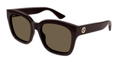 GUCCI G1338S 005 Emblem Burgundy Brown 54 mm Women’s Sunglasses