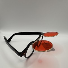 All Round Sunglasses Black Plastic/Metal Frame Red Tinted Plastic Lenses UV400