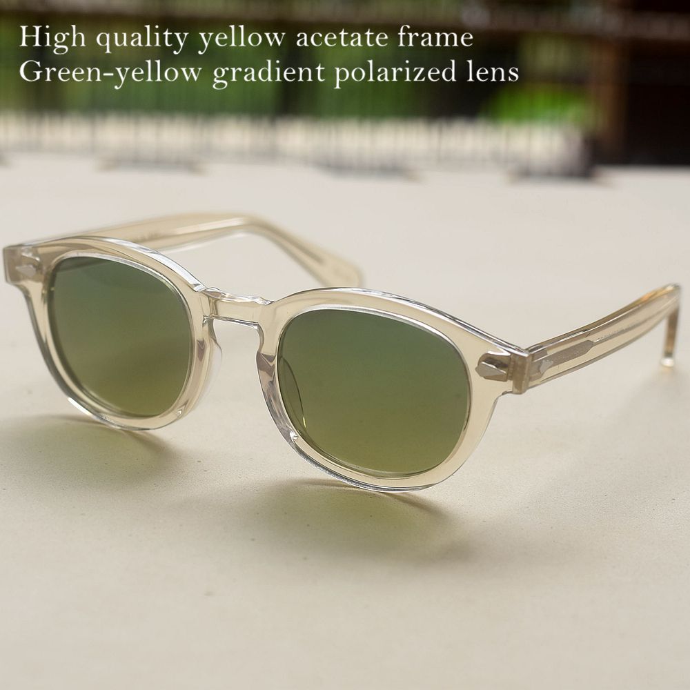 Men green yellow gradient sunglasses women johnny depp green polarized sunglass