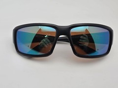 Costa Del Mar Fantail Blackout Frame 580G Polarized Green Mirror Lens Sunglasses