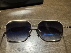 John Varvatos SJV563580GOL Titanium Gold Grey Gradient Sunglasses