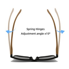Square Wood Grain Sunglasses UV400 Spring Hinge Unisex Driving Travel Hiking