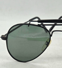 Vintage Small Black Aviator w Top Bar Sunglasses 1980s, 135mm temple, NOS, China