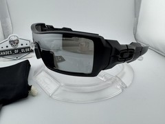 OAKLEY OIL RIG MATTE BLACK W/ SILVER AFTERMARKET POLARIZED SUNGLASSES 03-464 NEW