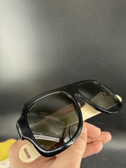 Gucci GG0255S Sega Ivory Green Stripe Sport Sunglasses 003 Case