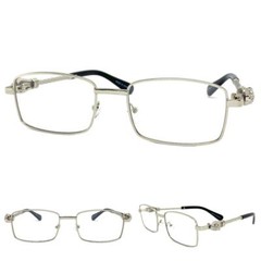 Men’s Classy Elegant Modern Sophisticated Clear Lens SUN GLASSES Silver Frame