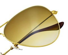 Ray-Ban Sunglasses RB3025 Aviator Gradient Gold Frame Light Brown Lens 58mm