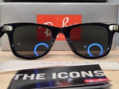 Ray-Ban Wayfarer ORB2140 Black Frame Green Polarized Lenses Size 150-50