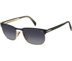 David Beckham DB1131S 0146 90 Matte Black Gold Soft Square Sunglasses Flex Hinge