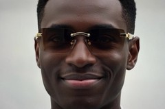 Designer Wood Grain Square Sunglasses Mens Outdoor Shade Glasses Hip-Hop Eyewear
