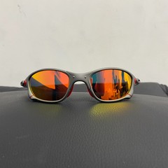 Vintage Oakley Juliet 2.0 X-Metal Polarized Sunglasses Red Lens Gray Frames
