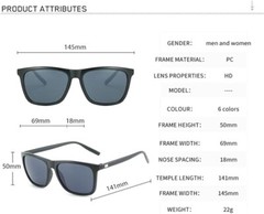 Unisex Sport Polarized Sunglasses Men Women Square Fishing Driving Glasses New
