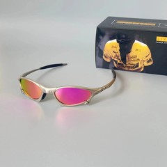 Vintage Oakley Penny X-Metal Silver Frame Pink Iridium Sunglasses Y2K
