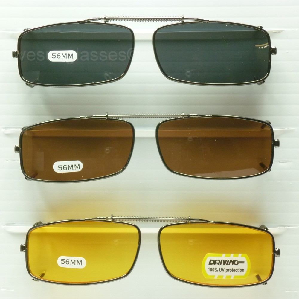 Clip on spring sunglasses men women fish drive metal frame blocking 100% uv
