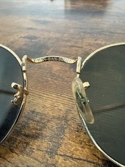 Ray‑Ban RB3447 Round Metal Sunglasses — Model 001 — Size 50‑21 — Green 3N Lenses