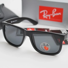 RB4165 Polarized Sunglasses Ray-Ban Justin Black Frame Gray Lens