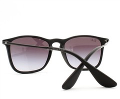 Ray-Ban Chris Sunglasses Rubber Black Gray Gradient RB 4187 622/8G with Case