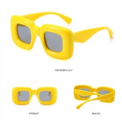 Men Sunglasses Square Thick Frame Uv400 Protection Fashion Street Festival Wear