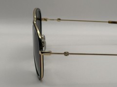 Gucci GG0062S 003 Aviator Sunglasses in Green/Red Grey Lenses