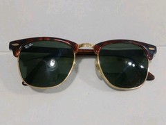 Ray-Ban Clubmaster Sunglasses RB3016, W0366 49/21 Browline Tortoise Shell Frame