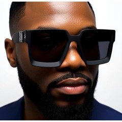 Oversized Square Black Sunglasses Men’s Bold Fashion Shades Thick Angular Gafas