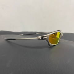 Oakley Juliet 1.0 X-Metal Polarized Sunglasses Silver Frames Red Vintage Y2K