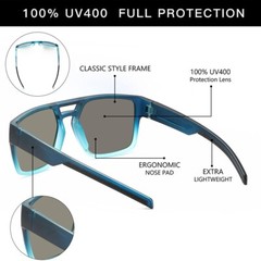 Polarized Sunglasses for Men Lightweight UV400 Protection Square Sun Glasses